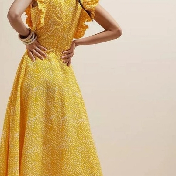 SIKA MARIGOLD RUFFLED MAXI DRESS Size 2 - Picture 2 of 8